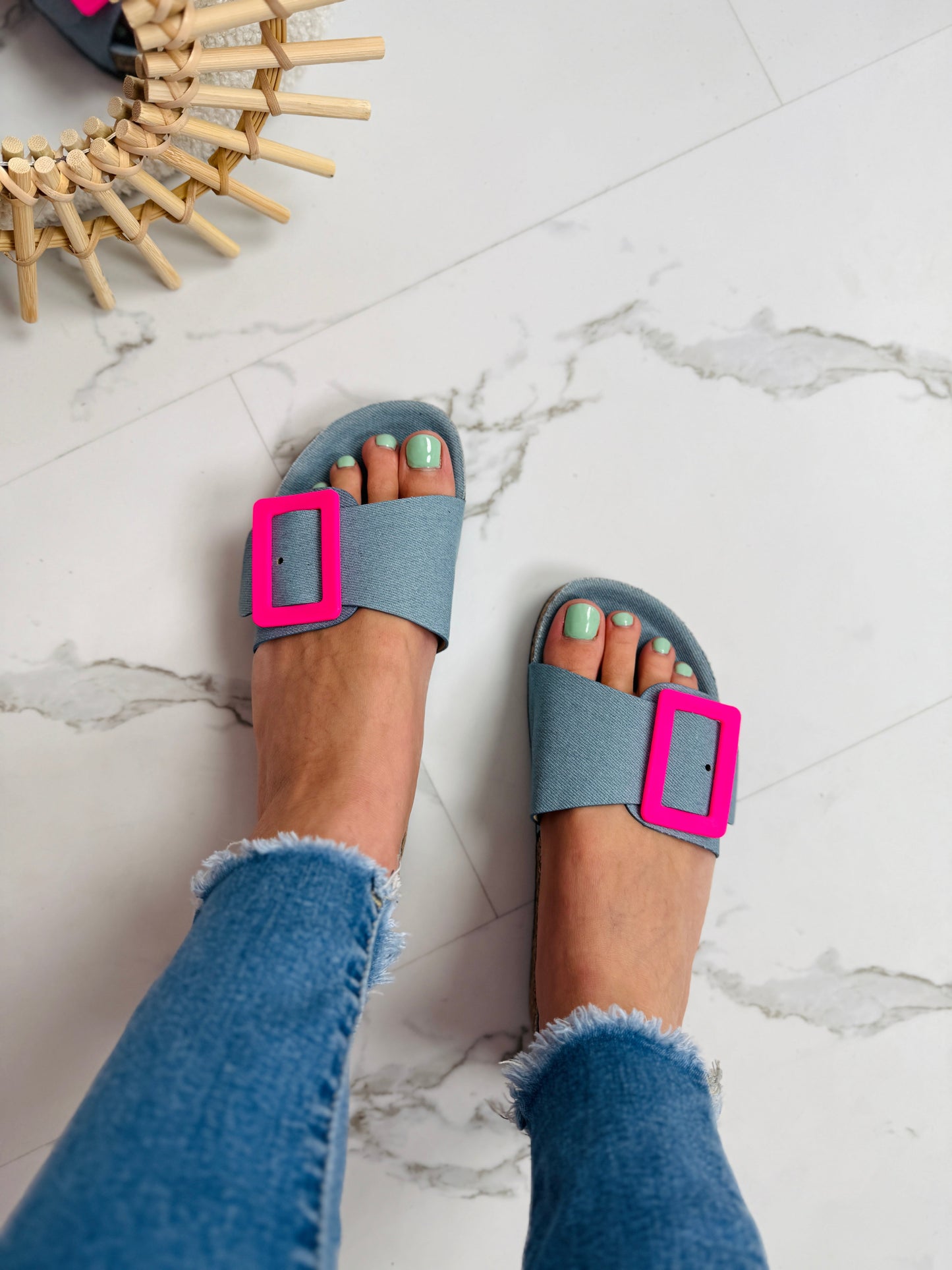 Clasp Blue Slides